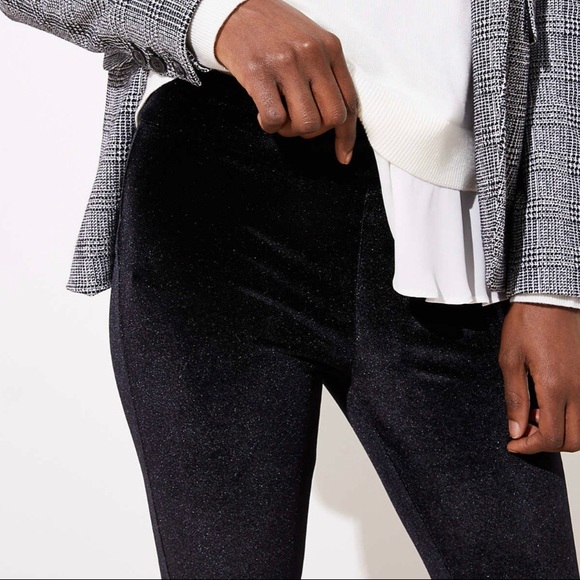 SOLD LOFT | Petite Black Velvet Leggings NWT - Picture 3 of 7